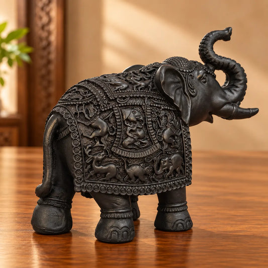 Wooden Black Elephant