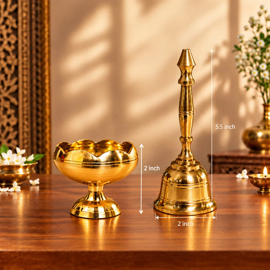 Brass Diya & Bell