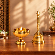 Brass Diya & Bell