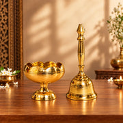 Brass Diya & Bell