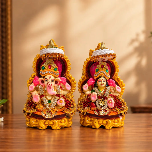 Lakshmi Ganesh Idol Set for Puja & Gifting – 5 Inch
