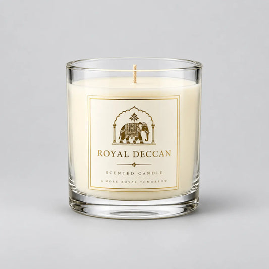 Royal Deccan Sandalwood Royale Scented Candle – Premium Glass Jar