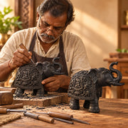 Wooden Black Elephant